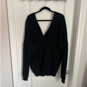 Twist open back sweater